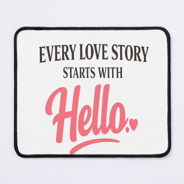 Item preview, Every Love Story Starts With Hello | Romantic Minimal Typography Design designed and sold by Lovestickerco.