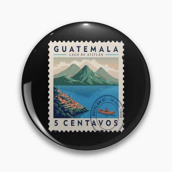 Item preview, Lake Atitlán Guatemala Volcano Postage Stamp Travel Sticker designed and sold by stickercuffs.
