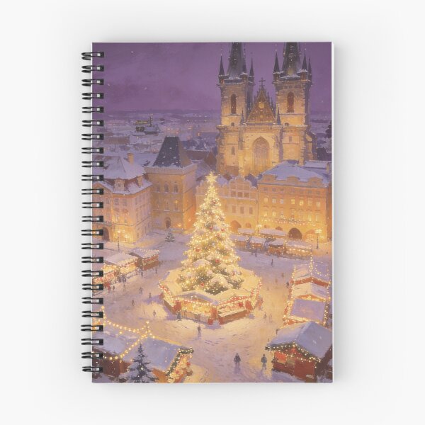Item preview, Old Town Christmas Magic - Snowy European Square Bird's-Eye View designed and sold by BlareBlare.