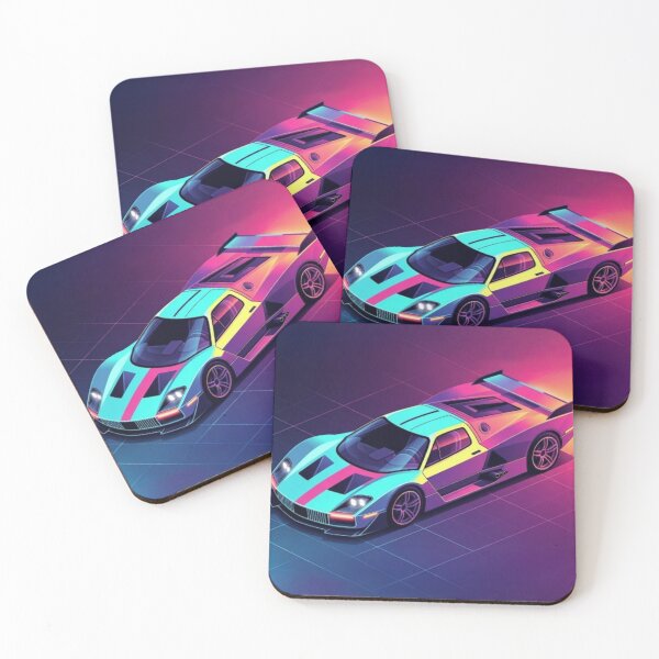 Item preview, Isometric Retro Supercar - Synthwave Grid Racing Art designed and sold by Nexus Space.