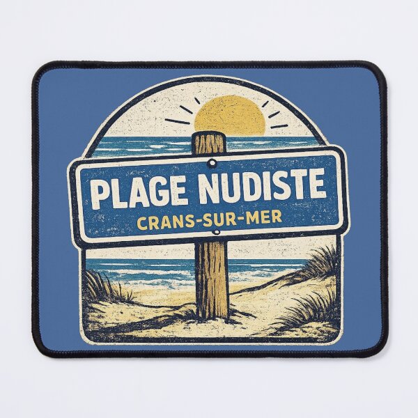 Aperçu de l'œuvre Plage nudiste de Crans-sur-Mer – Design Classique créée et vendue par killem667.
