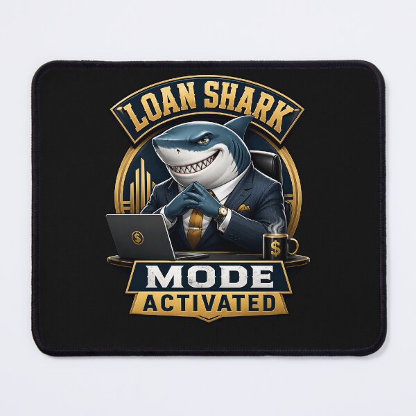 Item preview, Loan Shark Mode Activated Funny Business Shark T-Shirt designed and sold by Cosmic Meme Factory.