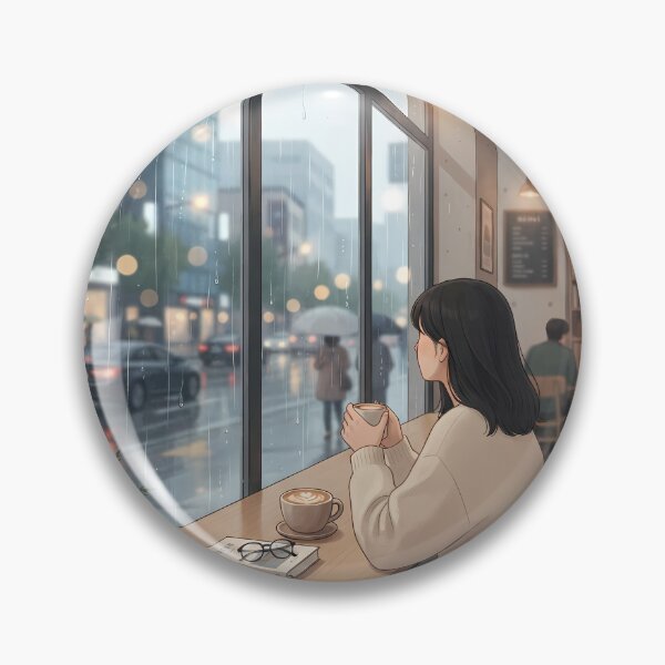 Item preview, Rainy Day in Seoul: Cozy Cafe Window Moment designed and sold by SOOstudio73.