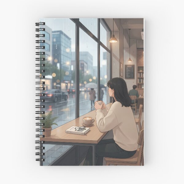 Item preview, Rainy Day in Seoul: Cozy Cafe Window Moment designed and sold by SOOstudio73.