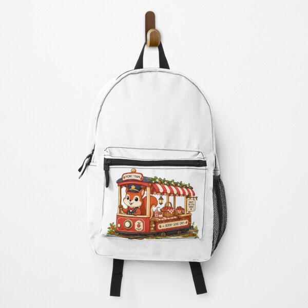 Item preview, Red squirrel strawberry picnic tram designed and sold by QuirkNest Studio .
