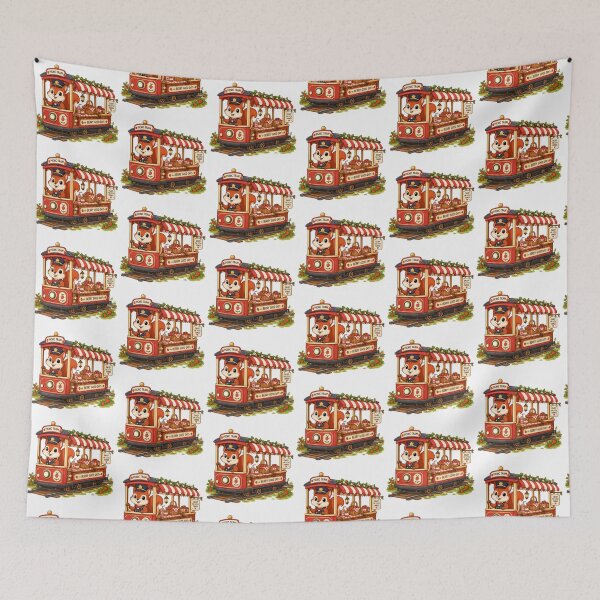 Item preview, Red squirrel strawberry picnic tram designed and sold by QuirkNest Studio .