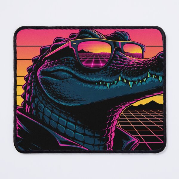 Item preview, Rad Aussie Salty – Retro Synthwave Crocodile designed and sold by Mavila Forge.