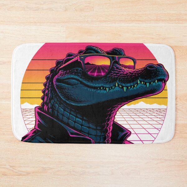 Item preview, Rad Aussie Salty – Retro Synthwave Crocodile designed and sold by Mavila Forge.