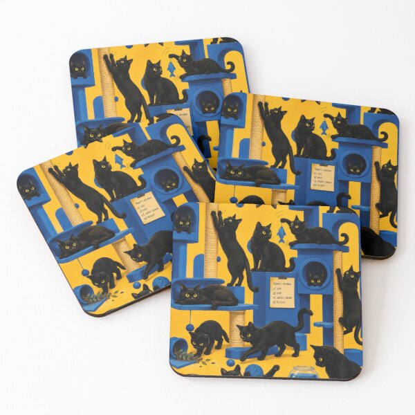 Item preview, Playful Black Cats Pattern #4 designed and sold by Andy Gambino Art.