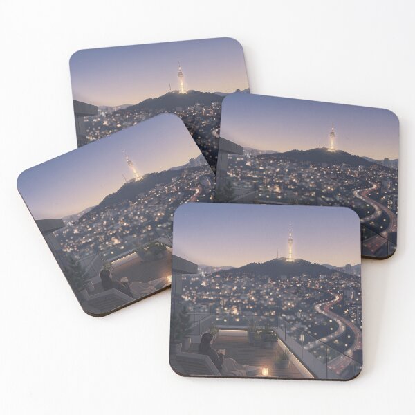 Item preview, Seoul Night: Namsan Tower Rooftop Serenity designed and sold by SOOstudio73.
