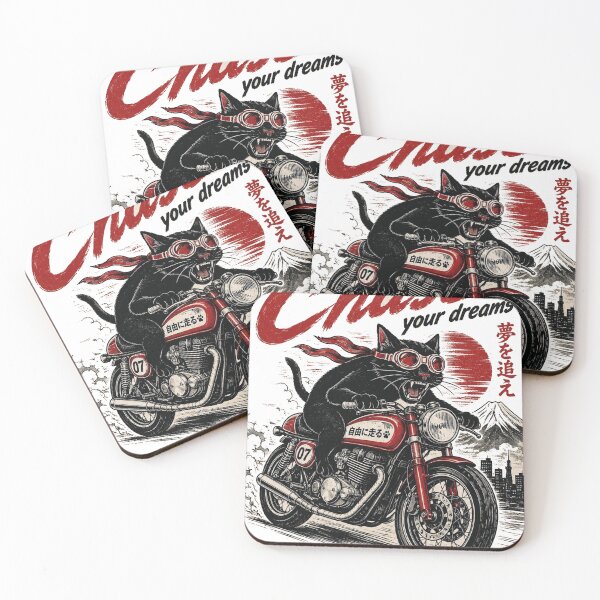 Item preview, Retro Japanese Motorcycle Cat designed and sold by Mystic & Celestial Art.