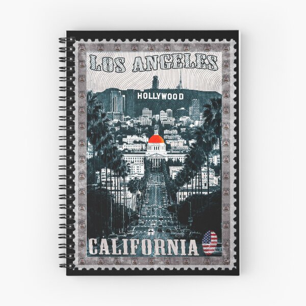 Item preview, Vintage Postage Stamp of Los Angeles California | Retro Hollywood skyline | City of Angels souvenir designed and sold by Youngkev-arts.