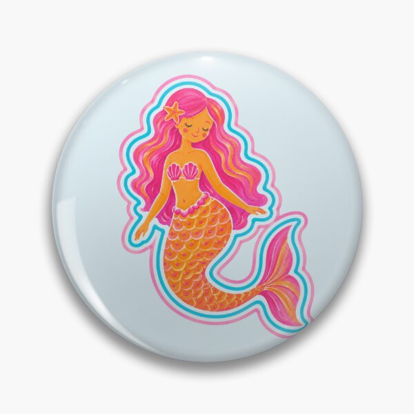 Item preview, Cute Pink Mermaid Illustration | Whimsical Ocean Fantasy Art Print for Kids & Coastal Decor designed and sold by vitag.