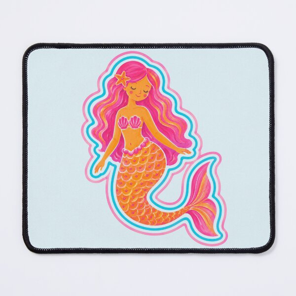 Item preview, Cute Pink Mermaid Illustration | Whimsical Ocean Fantasy Art Print for Kids & Coastal Decor designed and sold by vitag.