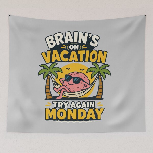 Item preview, Brain on Vacation Funny Tropical Relaxation Mood with Sunglasses and Hammock for Monday Lovers designed and sold by Huddy-clothes.