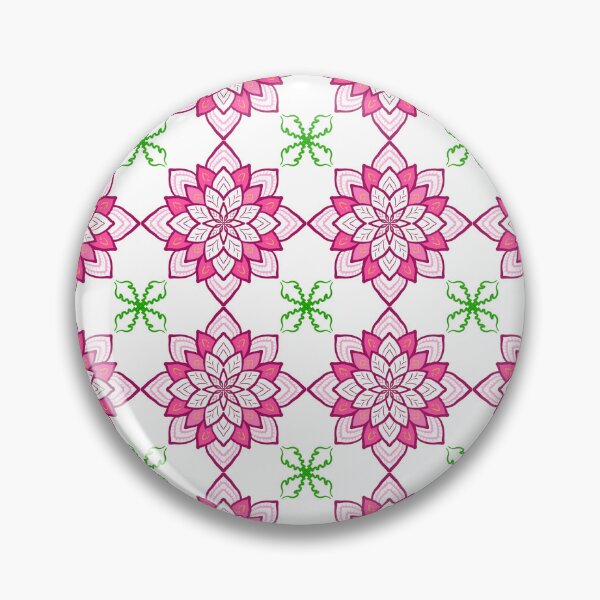 Item preview, Seamless geometric pattern with pink lotus flowers and green leaves ornament on white background. Elegant Thai art style vector illustration. designed and sold by AjjimaJKM.