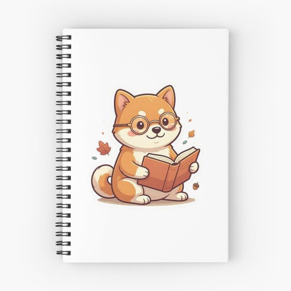 Item preview, Cute Reading Shiba Inu Sticker with Glasses – Kawaii Book Lover Dog Vinyl Decal designed and sold by Pandey14.