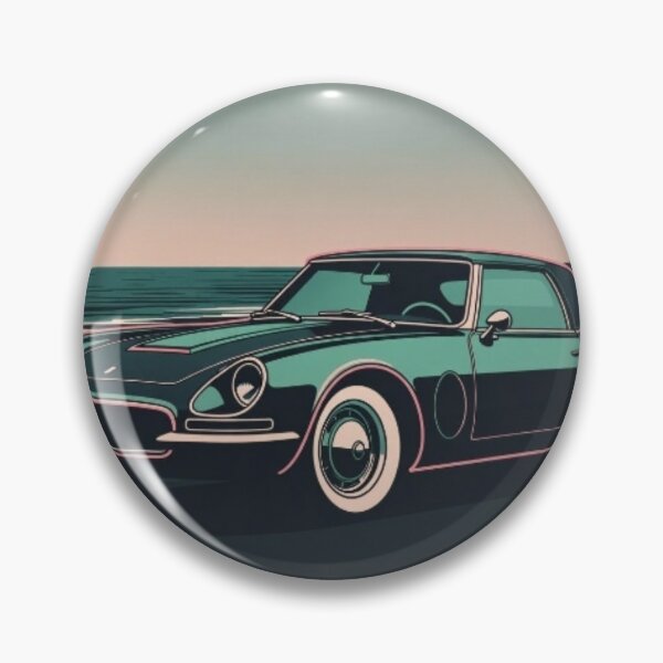 Item preview, Retro Vintage Roadster Beach Cruise - Neon Vector Car Art designed and sold by Nexus Space.