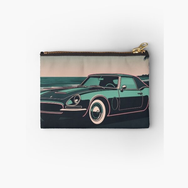 Item preview, Retro Vintage Roadster Beach Cruise - Neon Vector Car Art designed and sold by Nexus Space.