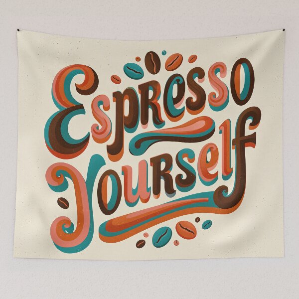 Item preview,  Retro Espresso Yourself Coffee Typography designed and sold by EgonZ9.