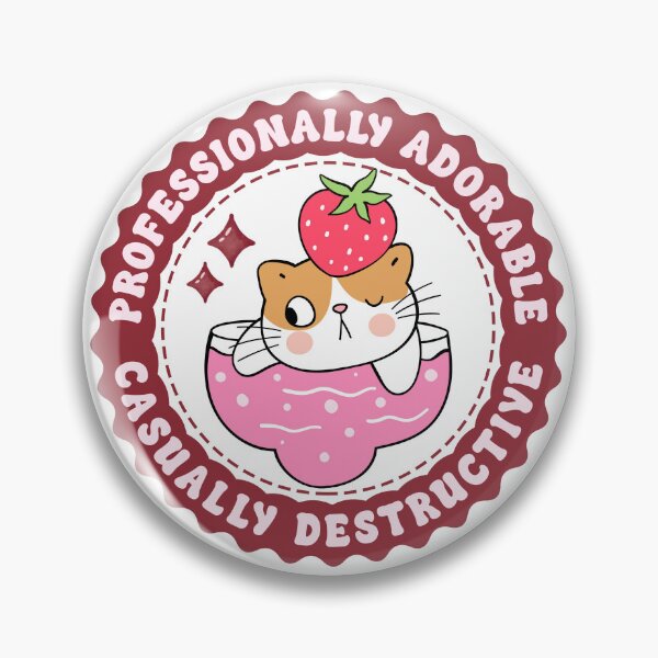 Item preview, Professionally Adorable Casually Destructive - Funny Kawaii Strawberry Cat designed and sold by the-Z3nith.