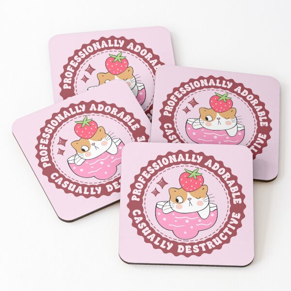 Item preview, Professionally Adorable Casually Destructive - Funny Kawaii Strawberry Cat designed and sold by the-Z3nith.