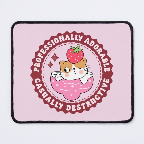 Item preview, Professionally Adorable Casually Destructive - Funny Kawaii Strawberry Cat designed and sold by the-Z3nith.