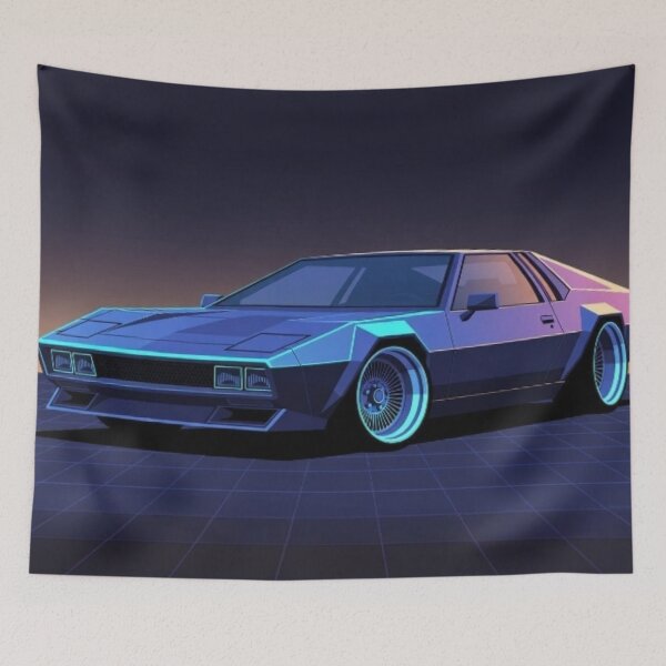 Item preview, 80s Synthwave Wedge Car - Retro Neon Vector Illustration designed and sold by Nexus Space.