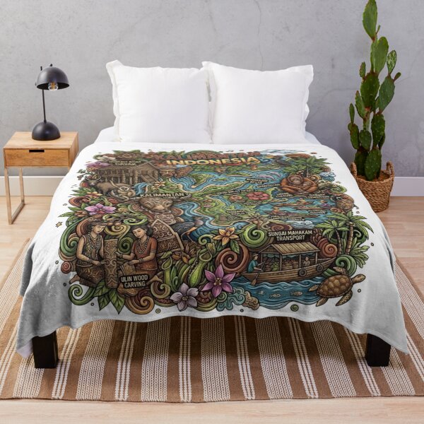 Item preview, Wonderful Kalimantan Indonesia Travel Souvenir Heritage Colorful Cultural Doodle T-Shirt designed and sold by arisukma11.