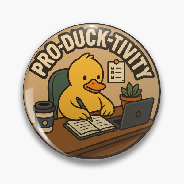 Item preview, Pro-Duck-Tivity Funny Office Duck Working at Desk with Laptop, Coffee and Notebook Retro Productivity Pun for Students, Remote Workers and Study Lovers designed and sold by Huddy-clothes.