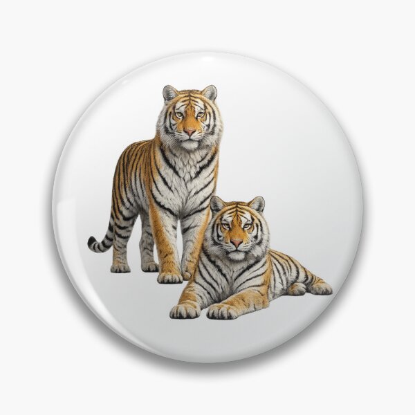 Item preview, Two Realistic Bengal Tigers – Majestic Wildlife Art designed and sold by SmikiM.