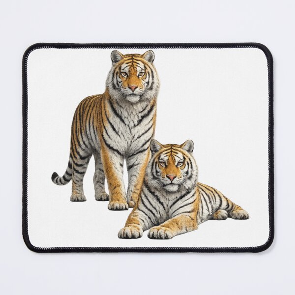 Item preview, Two Realistic Bengal Tigers – Majestic Wildlife Art designed and sold by SmikiM.