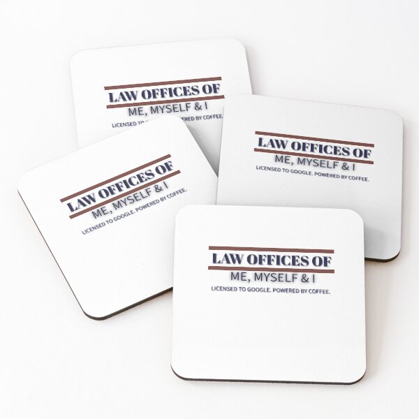 Item preview, Law Offices of Me, Myself & I – Licensed by Google, Powered by Coffee | Funny Legal Humor Shirt designed and sold by Teale-Studio.
