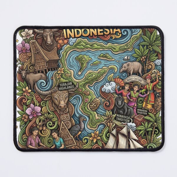 Item preview, Wonderful Sulawesi Indonesia Travel Souvenir Heritage Colorful Cultural Doodle designed and sold by arisukma11.