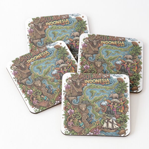 Item preview, Wonderful Sulawesi Indonesia Travel Souvenir Heritage Colorful Cultural Doodle designed and sold by arisukma11.