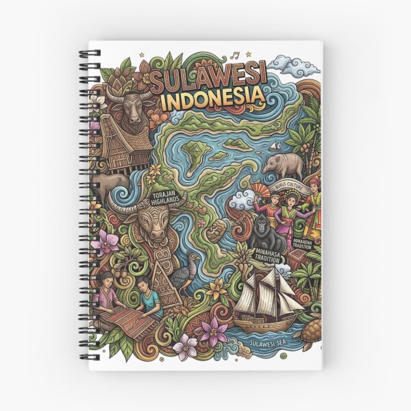 Item preview, Wonderful Sulawesi Indonesia Travel Souvenir Heritage Colorful Cultural Doodle designed and sold by arisukma11.