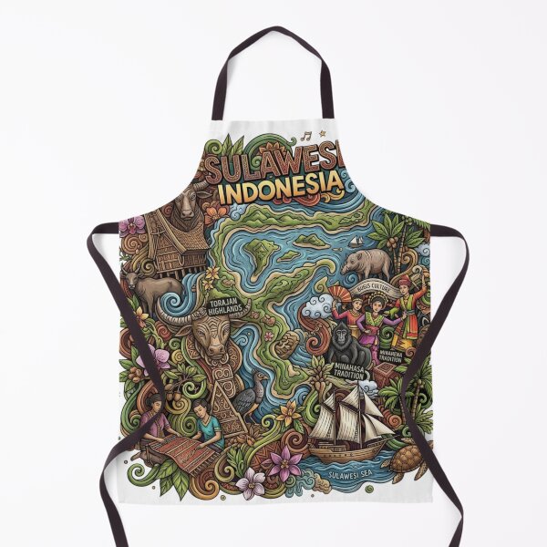 Item preview, Wonderful Sulawesi Indonesia Travel Souvenir Heritage Colorful Cultural Doodle designed and sold by arisukma11.