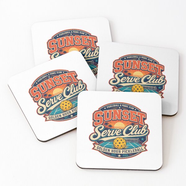 Item preview, unset Serve Club Golden Hour Pickleball Vintage Sports Design designed and sold by Soft Panic Studio.