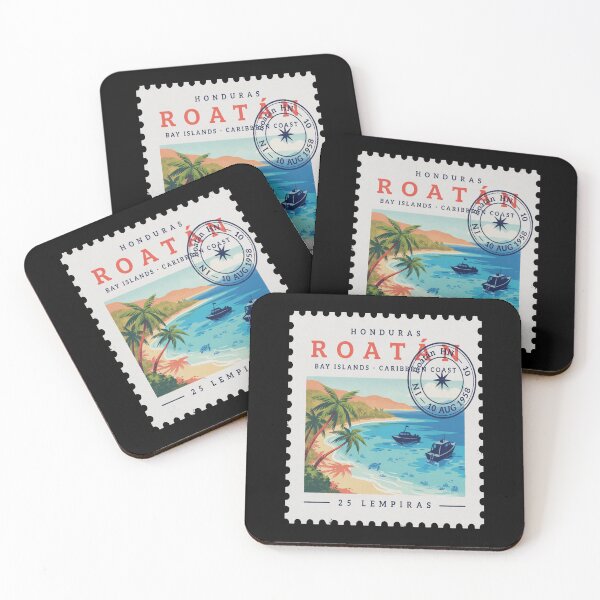 Item preview, Roatán Honduras Bay Islands Postage Stamp Travel Sticker designed and sold by stickercuffs.