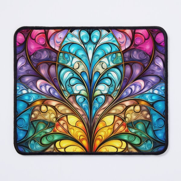 Item preview, Kaleidoscope Fractal Stained Glass Abstract Pattern designed and sold by pinkal.