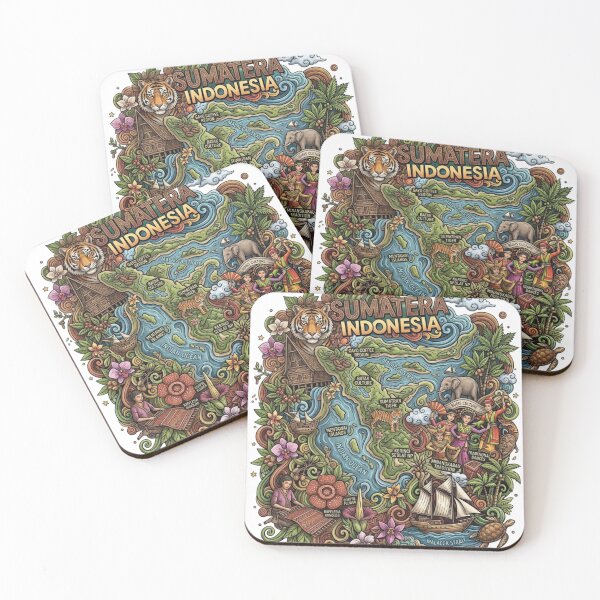 Item preview, Wonderful Sumatera Indonesia Travel Souvenir Heritage Colorful Cultural Doodle designed and sold by arisukma11.