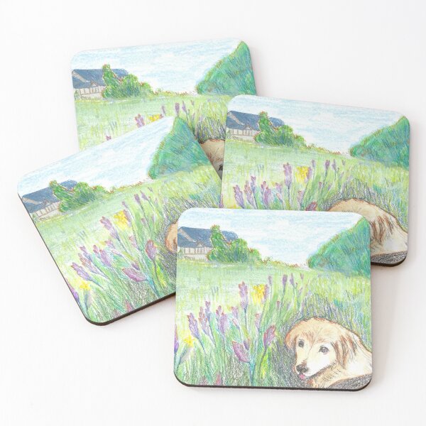 Item preview, Golden Retriever in the Wildflowers designed and sold by Blackcat’s Box.