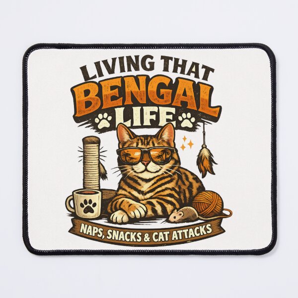 Item preview, Living That Bengal Life – Funny Bengal Cat Lover  designed and sold by SidTastic .