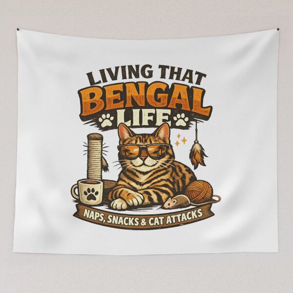 Item preview, Living That Bengal Life – Funny Bengal Cat Lover  designed and sold by SidTastic .