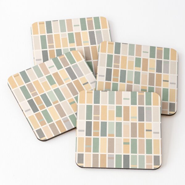 Item preview, Balanced Block Check Stripes in Earth Tones  designed and sold by micklyn.