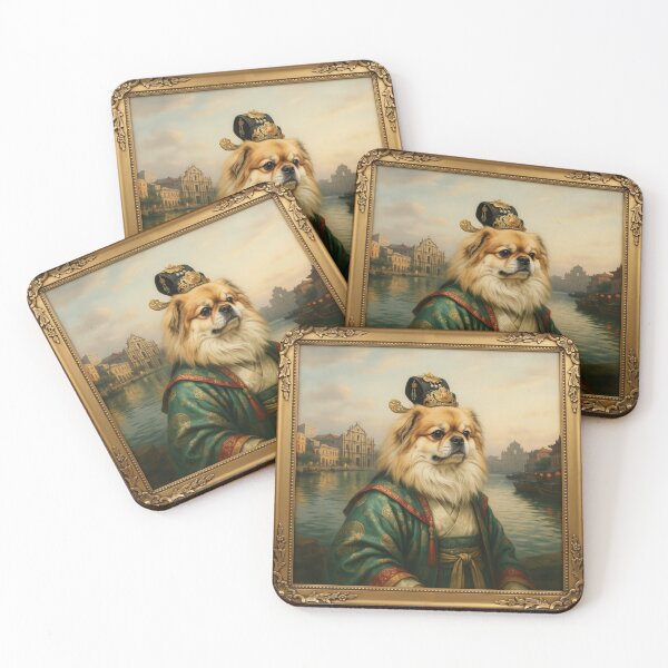 Item preview, a charming Pekingese dog wearing an elegant traditional Hanfu garment designed and sold by 123ks.