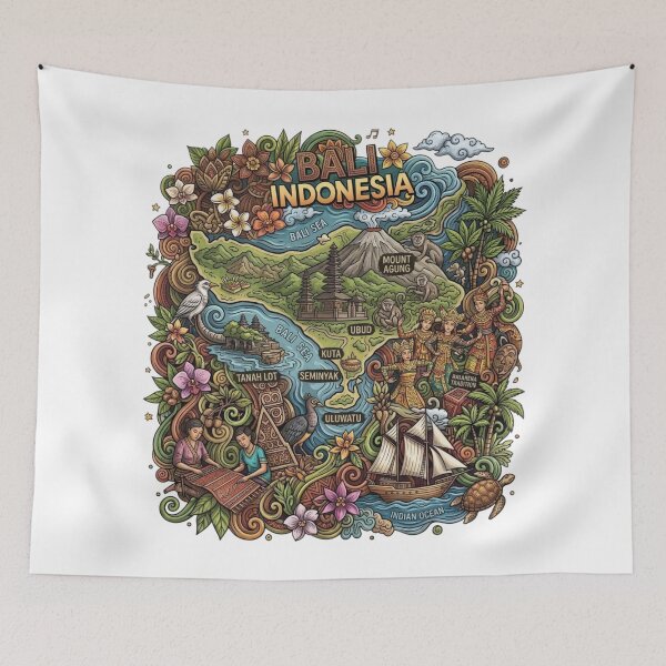 Item preview, Wonderful Bali Indonesia Travel Souvenir Heritage Colorful Cultural Doodle designed and sold by arisukma11.