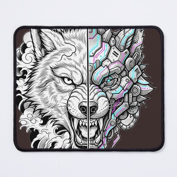 Item preview, Dual Nature: Traditional vs Cybernetic Wolf designed and sold by Neo Tokio.