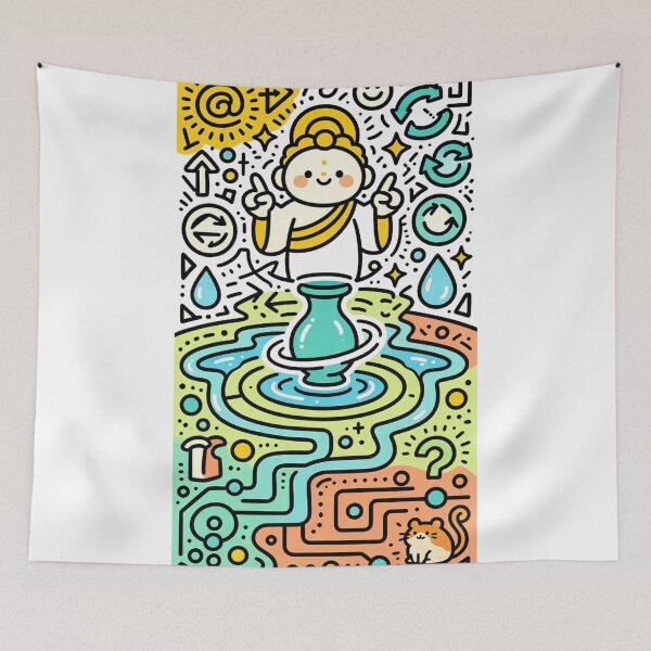 Item preview, Cute Kawaii Buddha Meditation designed and sold by Mystic & Celestial Art.