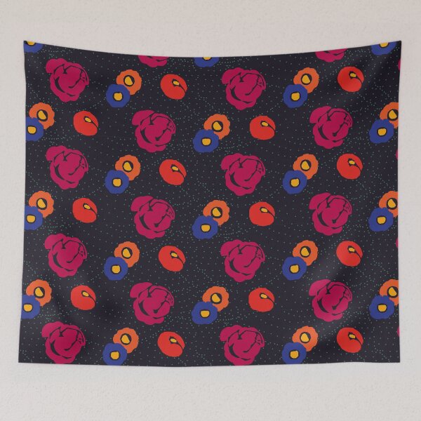 Item preview, Simple flowers and dots - indigo designed and sold by tktinted.